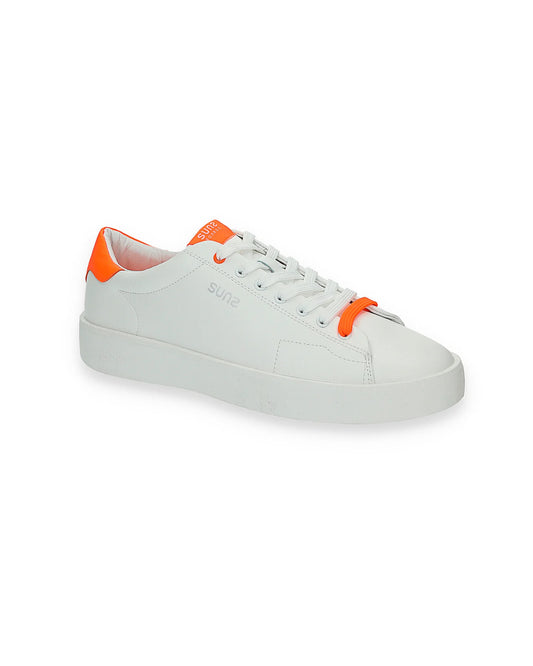 SUNS SNEAKER ELPASO IN PELLE WHITE/ORANGE FLUO